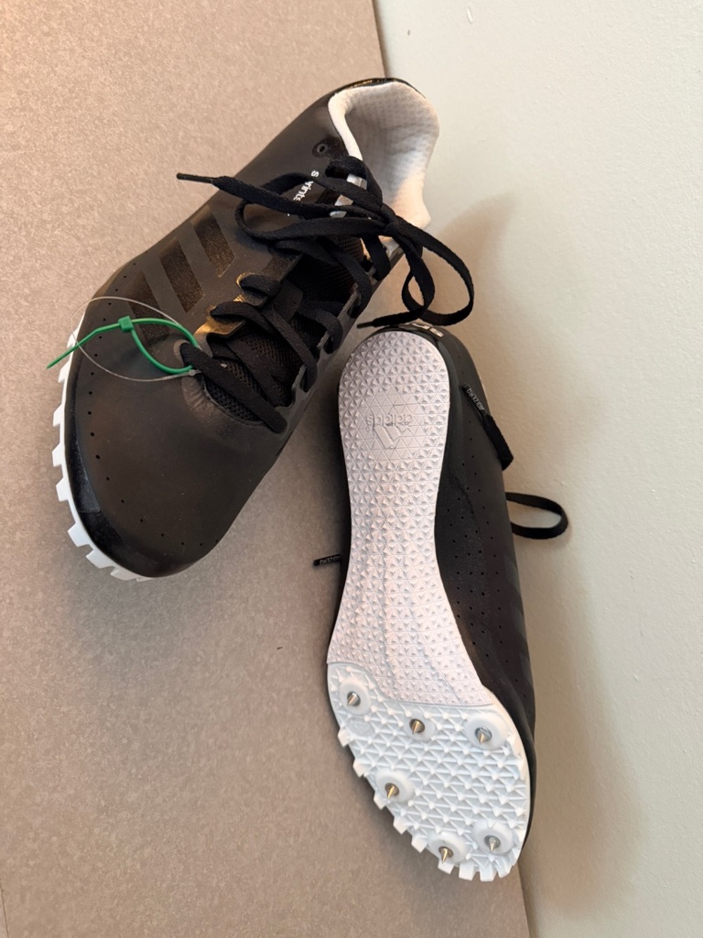 ODD size-Addidas sprintstar Black & White Track Spikes 8.5 right & size 9 left